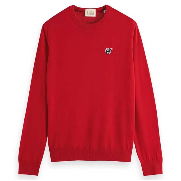 Scotch & Soda Red Marino wool Crewneck Sweater L